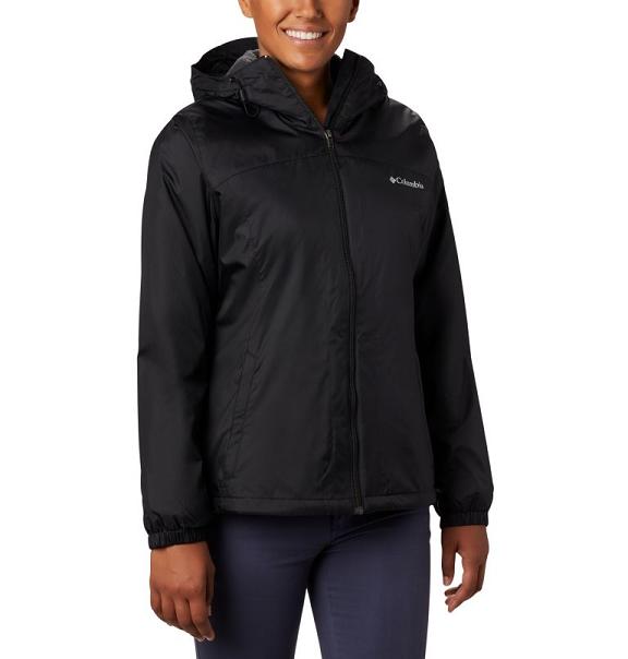 Columbia Switchback Sherpa Rain Jacket Black For Women's NZ72693 New Zealand